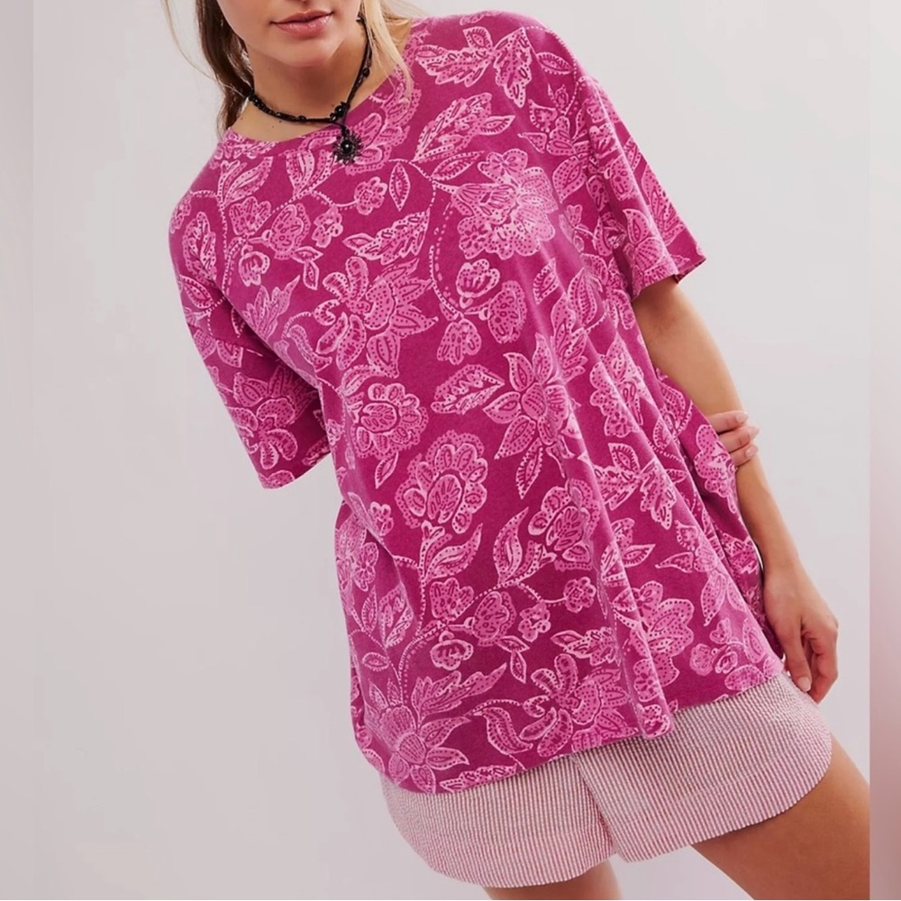 NWOT Free People Nina Printed Tee Sz Medium ~ We The Free
